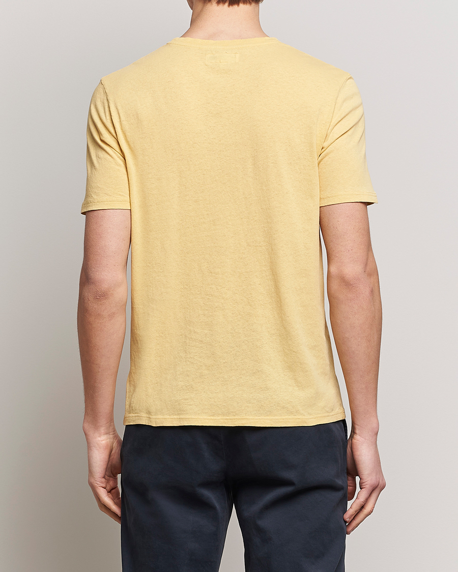 Mies | T-paidat | Merz b. Schwanen | Organic Cotton Washed Crew Neck T-Shirt Yellow