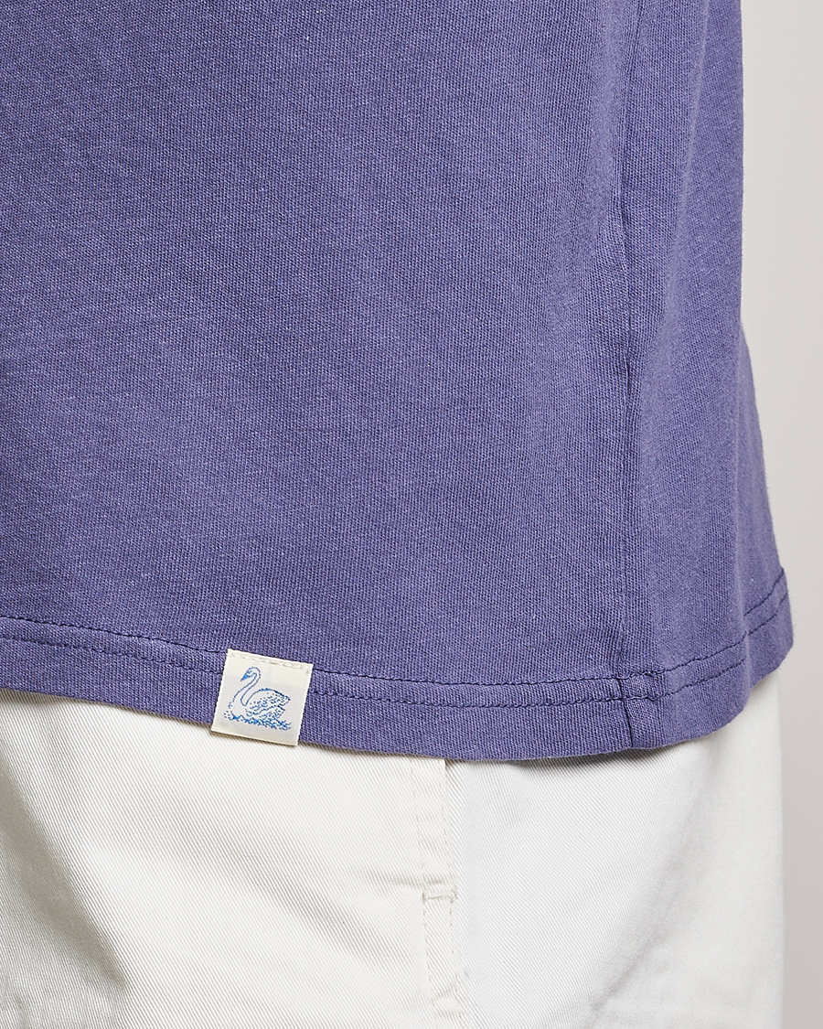 Mies | T-paidat | Merz b. Schwanen | Organic Cotton Washed Crew Neck T-Shirt Purple