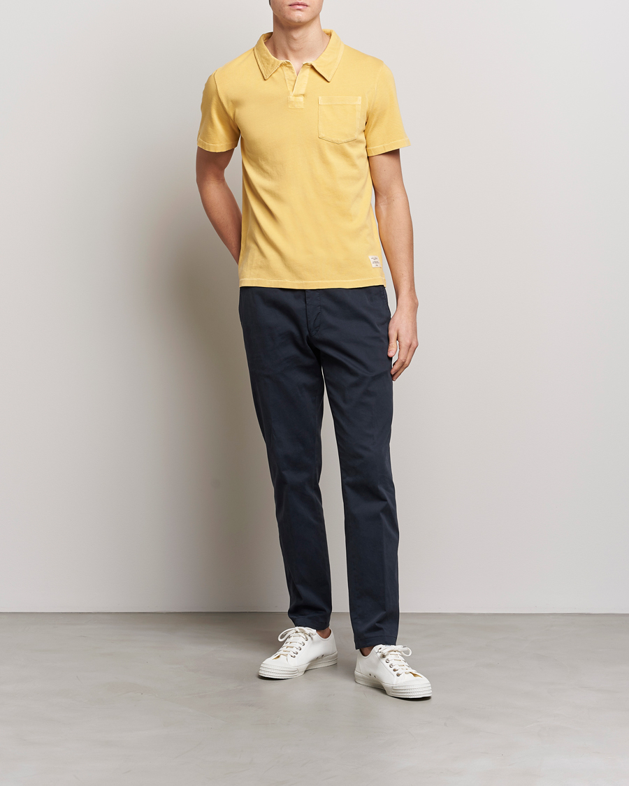 Mies | Pikeet | Merz b. Schwanen | Organic Cotton Washed Polo Sunshine Yellow