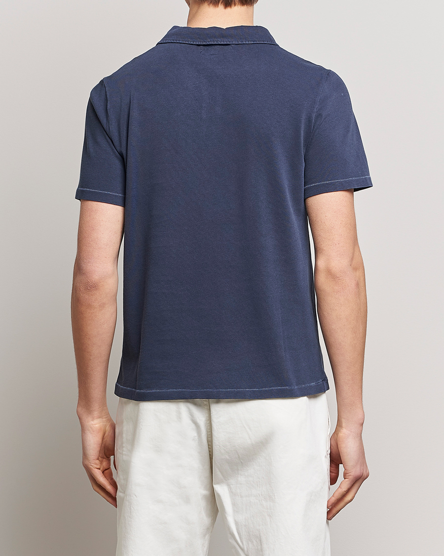 Mies | Pikeet | Merz b. Schwanen | Organic Cotton Washed Polo Denim Blue