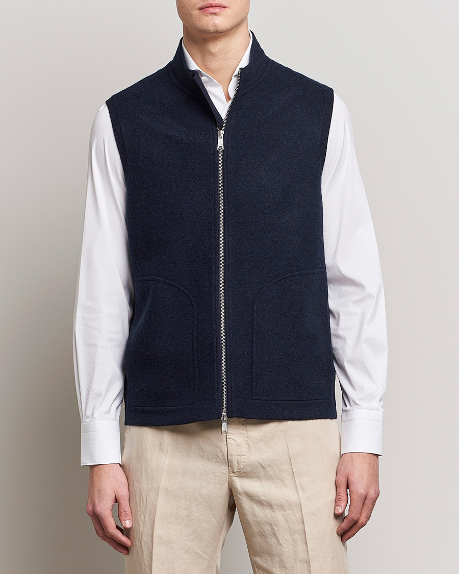 Mies |  | Morris Heritage | Pierre Boiled Wool Vest Navy