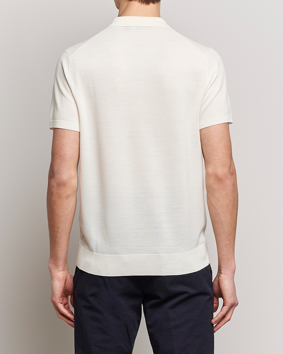 Mies | Pikeet | Morris Heritage | Alberto Knitted Short Sleeve Knitted Shirt Off White