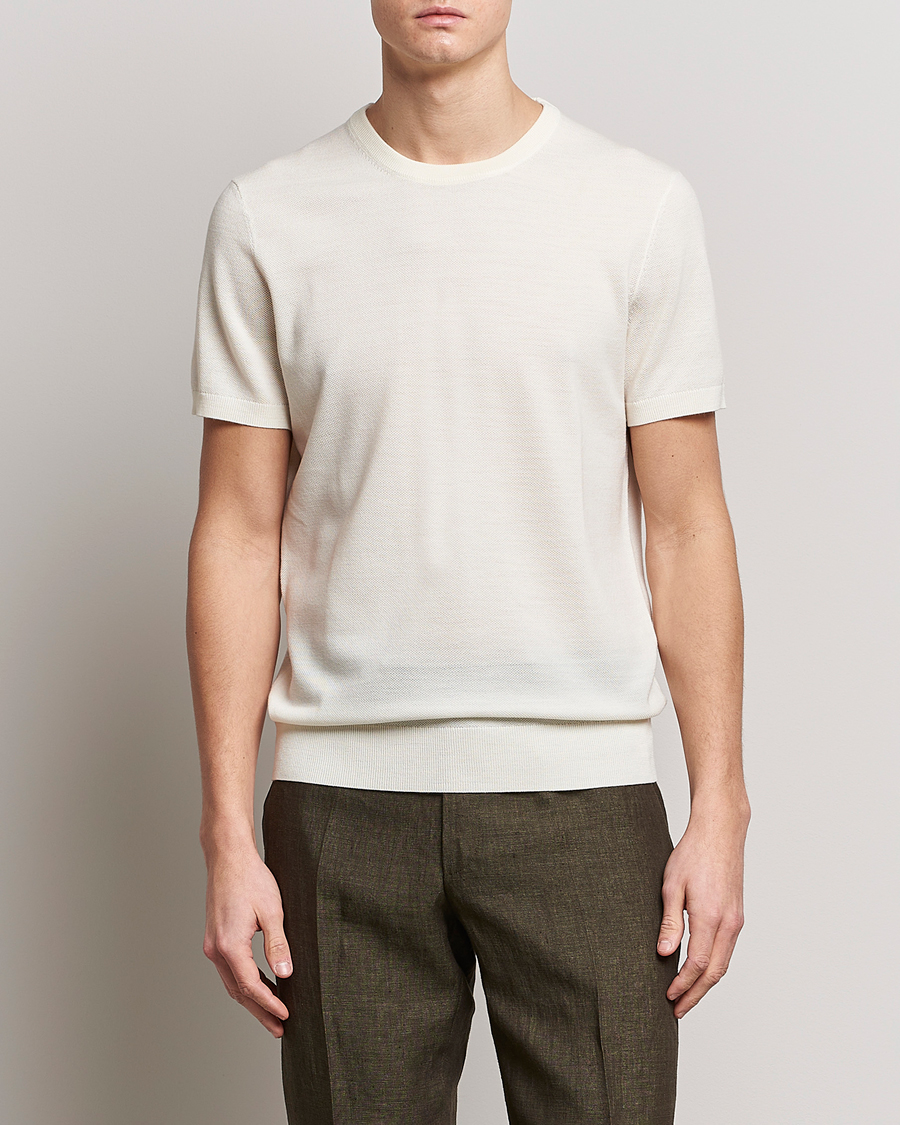 Mies |  | Morris Heritage | Alberto Knitted T-Shirt White
