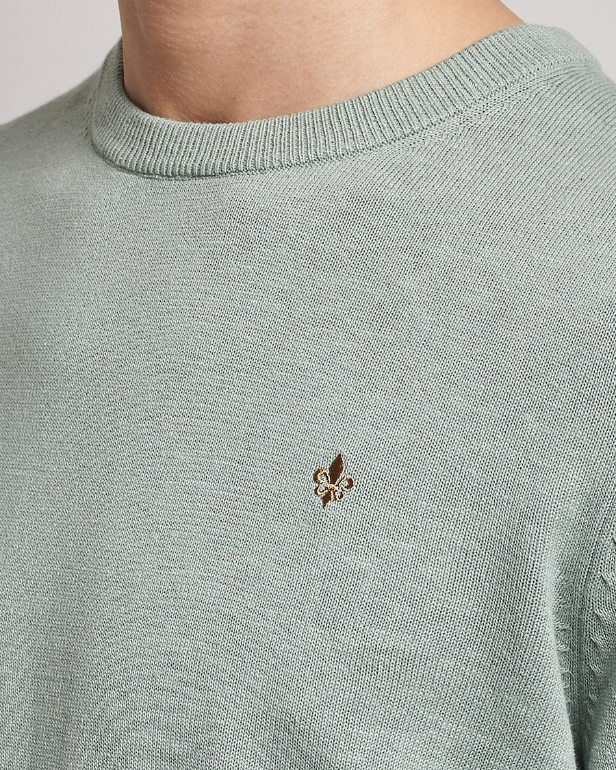 Mies | Puserot | Morris | Harold Cotton/Linen Summer Crew Neck Mint Green