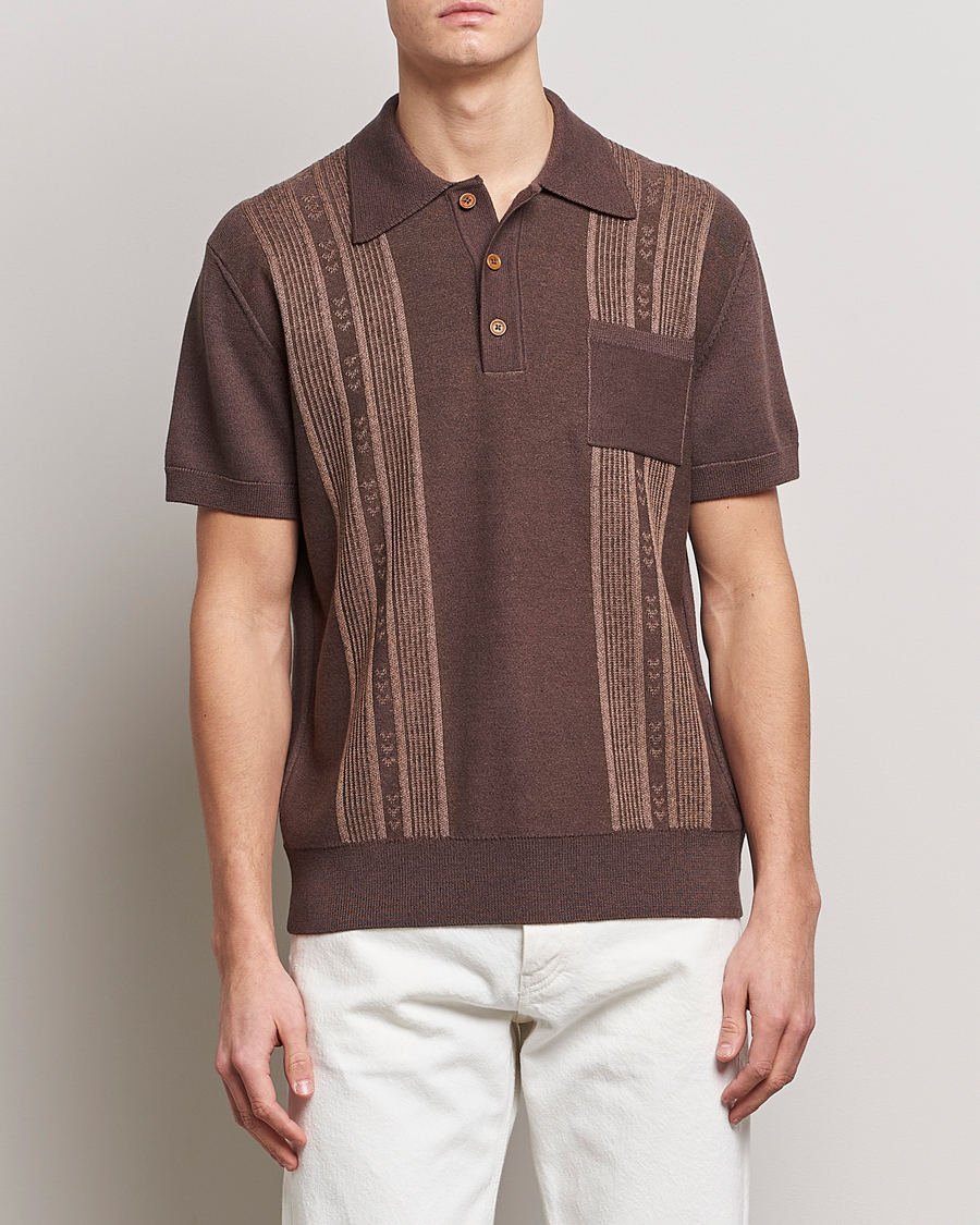 Mies |  | Nudie Jeans | Frippe Knitted Polo Brown