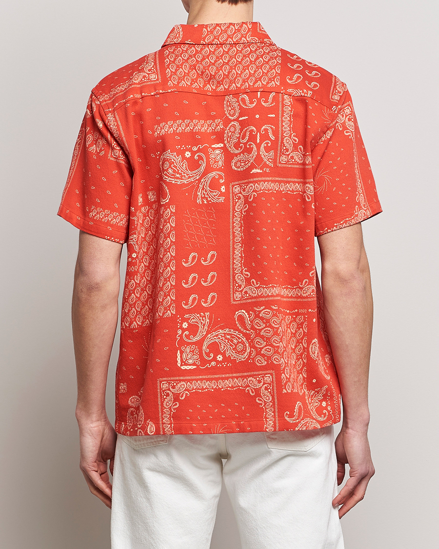 Mies | Kauluspaidat | Nudie Jeans | Aron Printed Short Sleeve Shirt Red