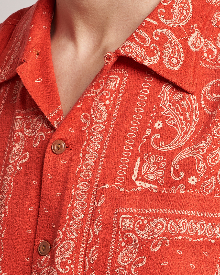 Mies | Kauluspaidat | Nudie Jeans | Aron Printed Short Sleeve Shirt Red