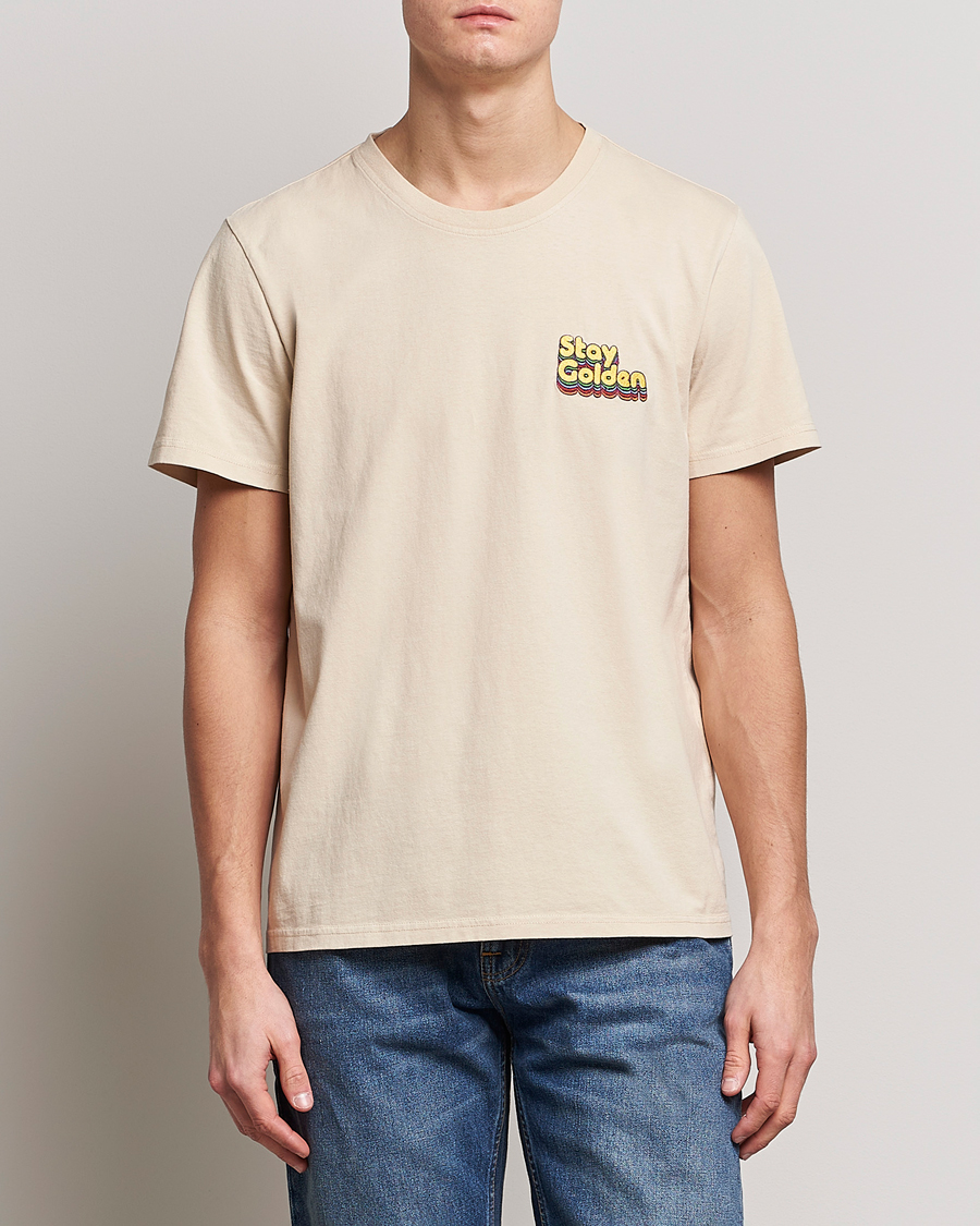 Mies | Nudie Jeans | Nudie Jeans | Roy Logo Crew Neck T-Shirt Cream