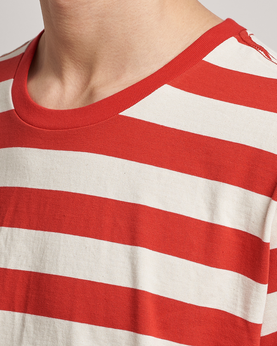 Mies | T-paidat | Nudie Jeans | Uno Blockstripe Crew Neck T-Shirt Off White/Red