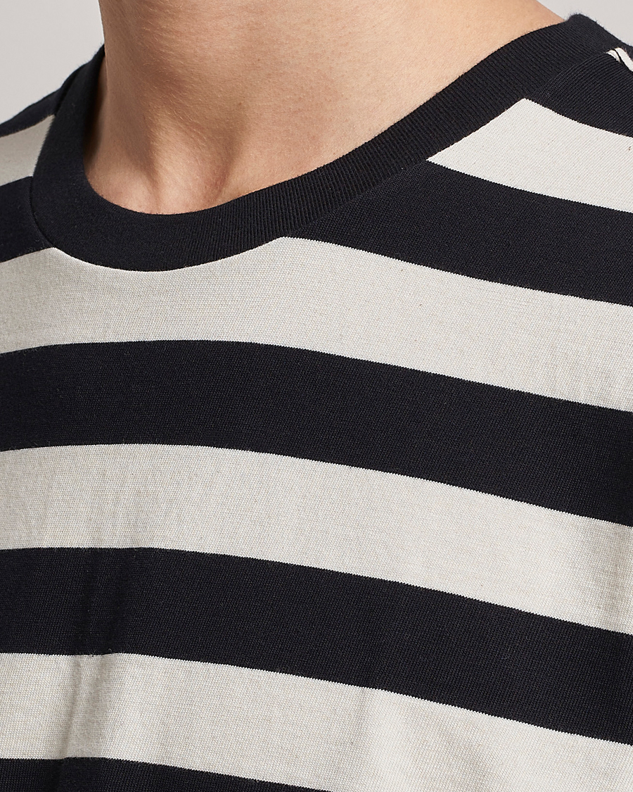 Mies | T-paidat | Nudie Jeans | Uno Blockstripe Crew Neck T-Shirt Off White/Black