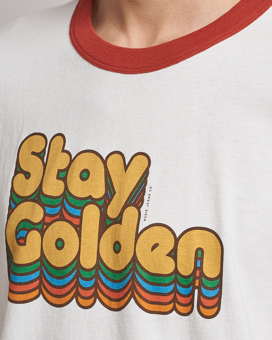 Mies | T-paidat | Nudie Jeans | Ricky Logo Crew Neck T-Shirt Chalk White