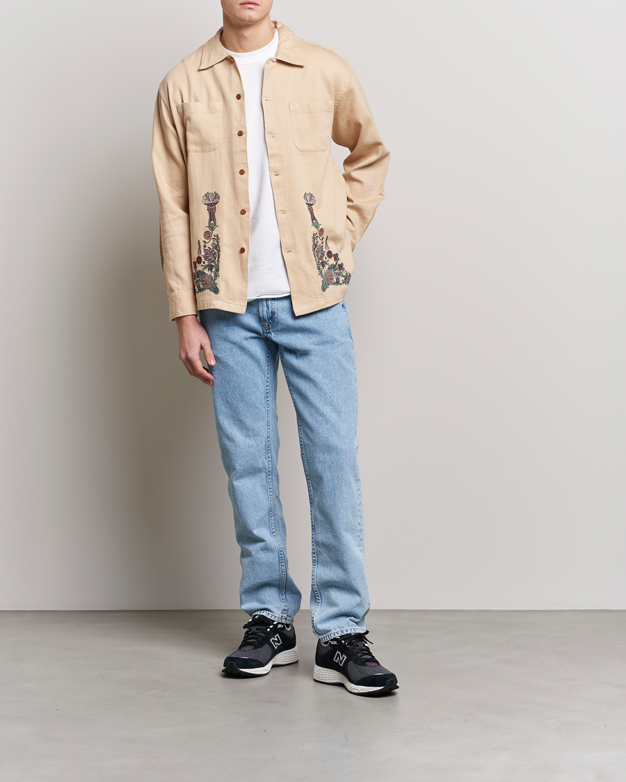 Mies | Kauluspaidat | Nudie Jeans | Vincent Floral Overshirt Cream