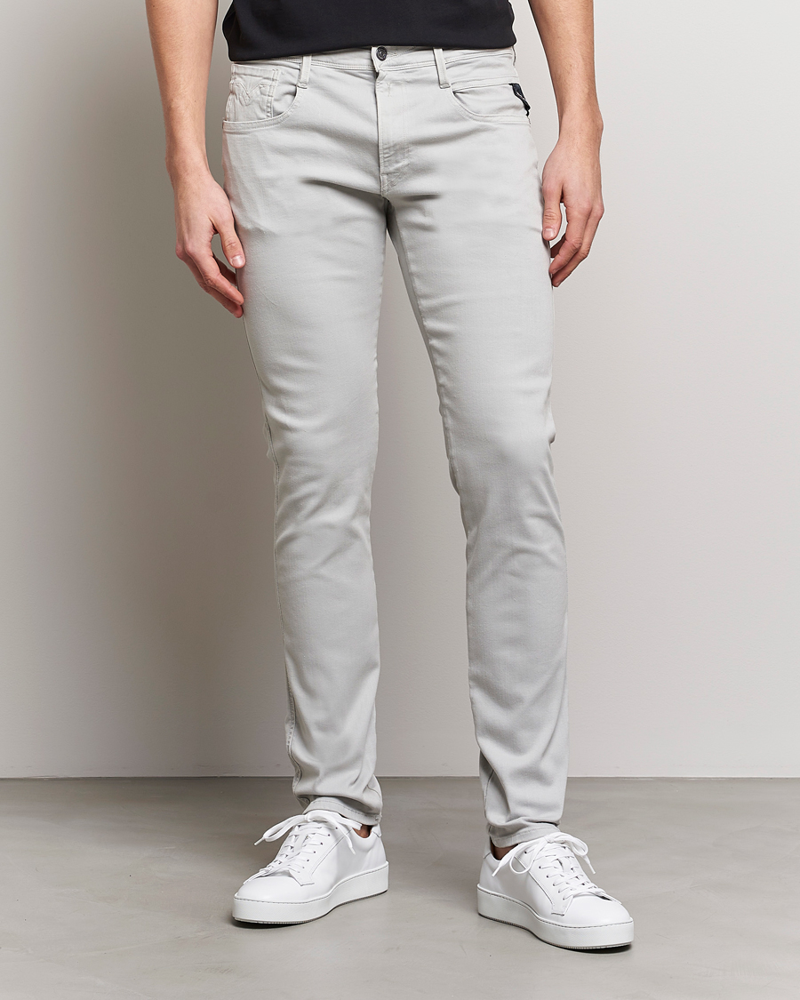 Mies | Viisitaskuhousut | Replay | Anbass Hyperflex X.Lite 5-Pocket Pants Chaulk Grey