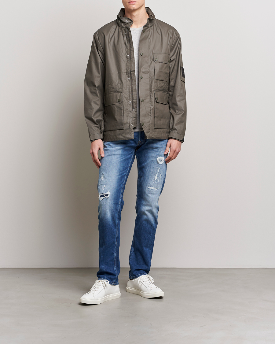 Mies | Farkut | Replay | Grover Straight Fit Stretch Shredded Jeans Blue