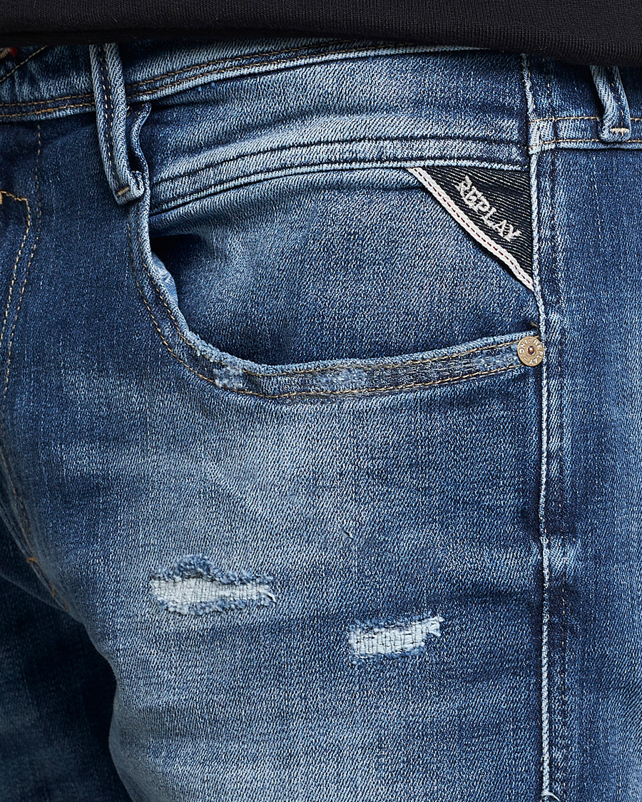 Mies | Farkut | Replay | Anbass Power Stretch 10 Year Wash Jeans Medium Blue