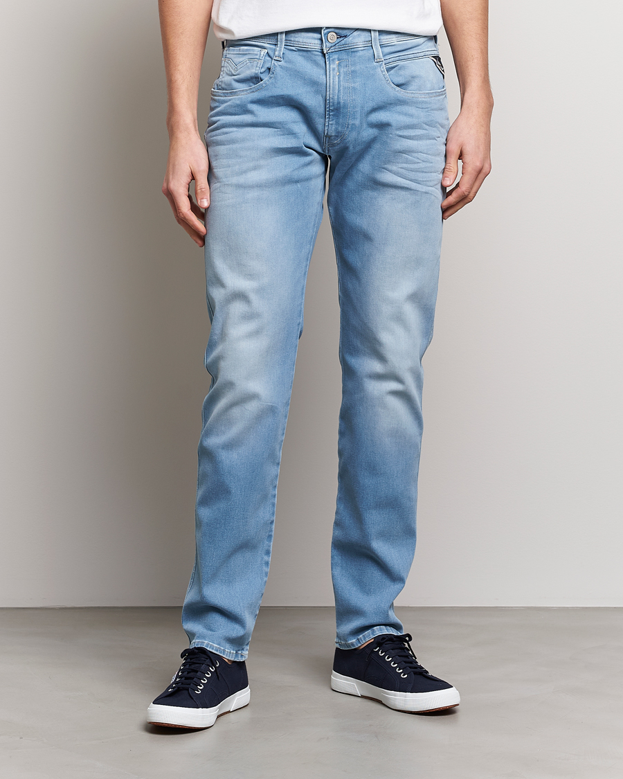 Mies | Vaatteet | Replay | Anbass Hyperflex Re-Used Jeans Light Blue
