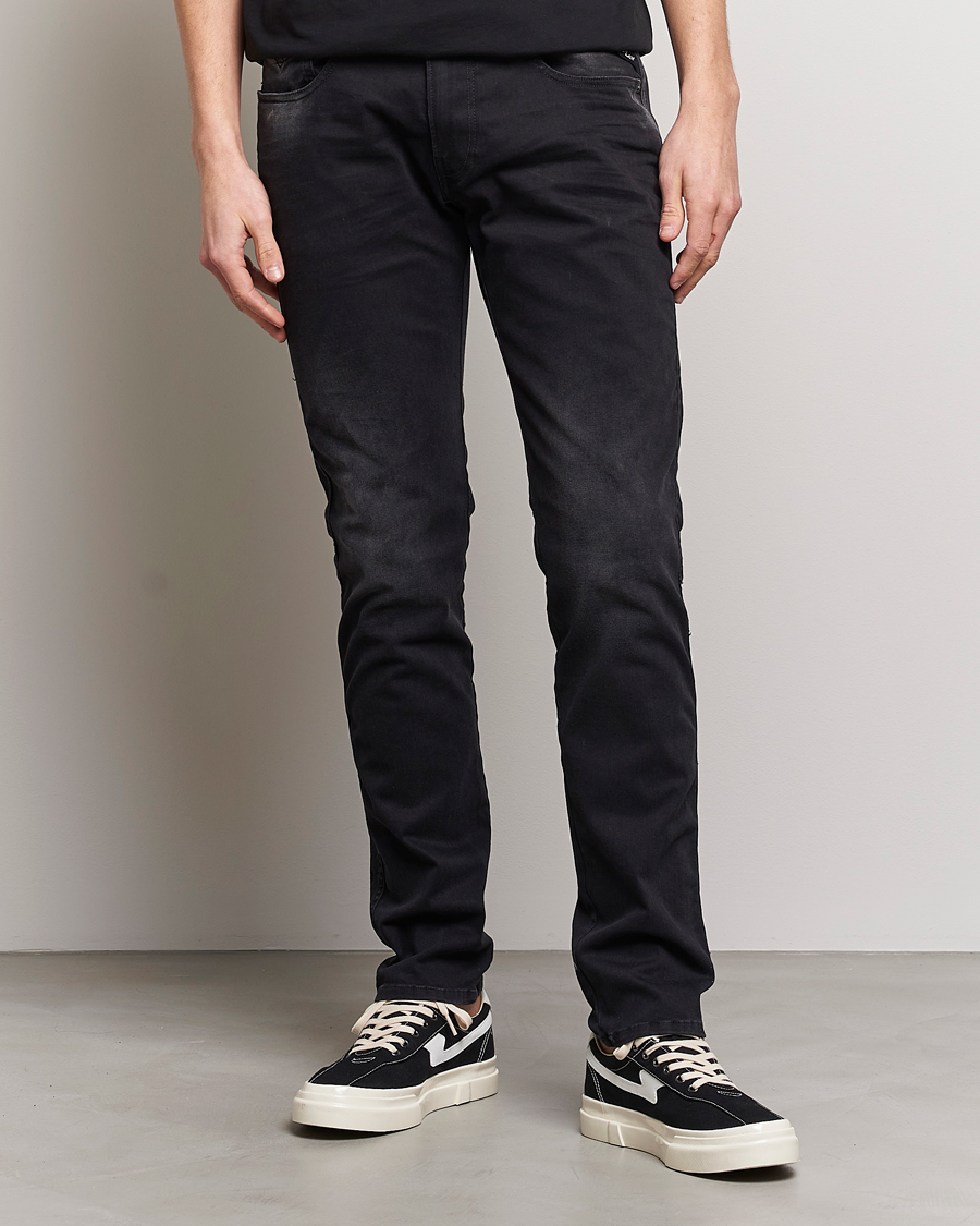 Mies | Mustat farkut | Replay | Anbass Hyperflex Recyceled 360 Jeans Washed Black