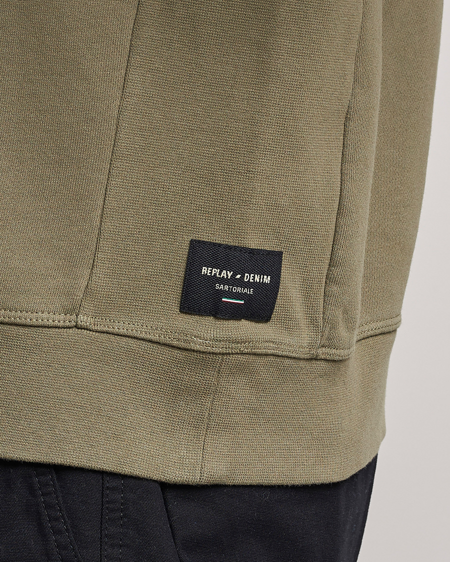 Mies | Puserot | Replay | Sartoriale Jersey Crew Neck Sweatshirt Sage Green