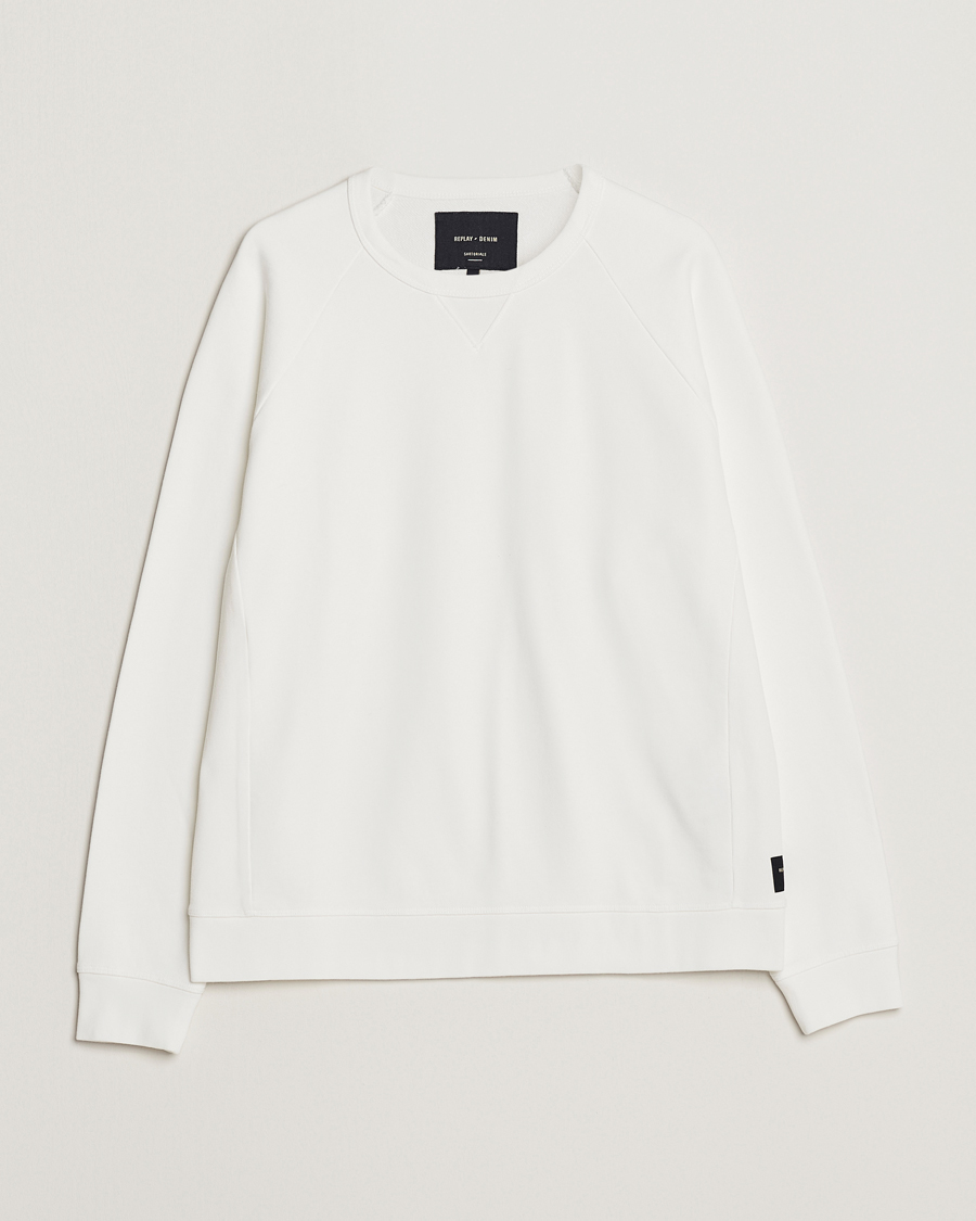Mies | Puserot | Replay | Sartoriale Jersey Crew Neck Sweatshirt Chalk White