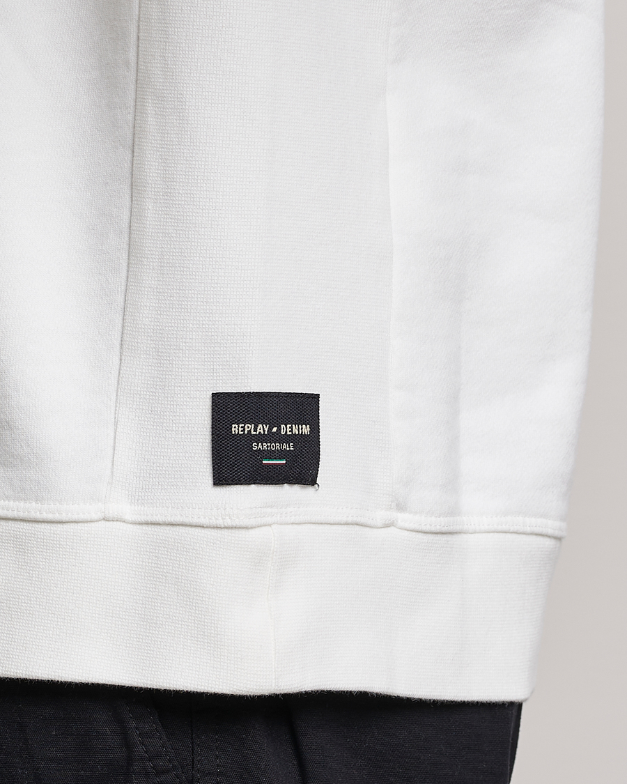 Mies | Puserot | Replay | Sartoriale Jersey Crew Neck Sweatshirt Chalk White