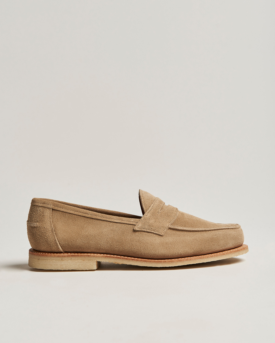 Mies | Sanders Edwin Unlined Suede Penny Loafer Milkshake | Sanders | Edwin Unlined Suede Penny Loafer Milkshake
