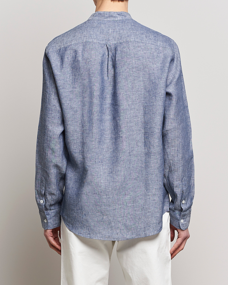 Mies | Kauluspaidat | SEASE | Fishtail Linen Shirt Sky Blue
