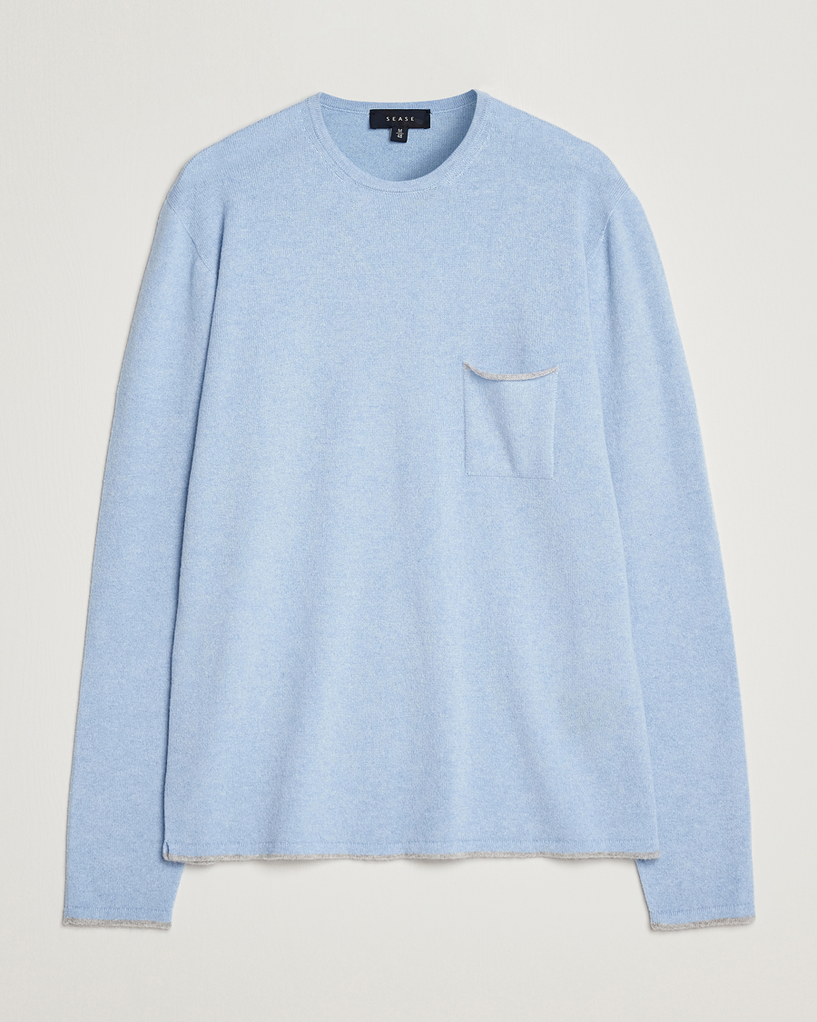 Mies | Puserot | SEASE | Shore 2.0 Cashmere Pullover Sky Blue