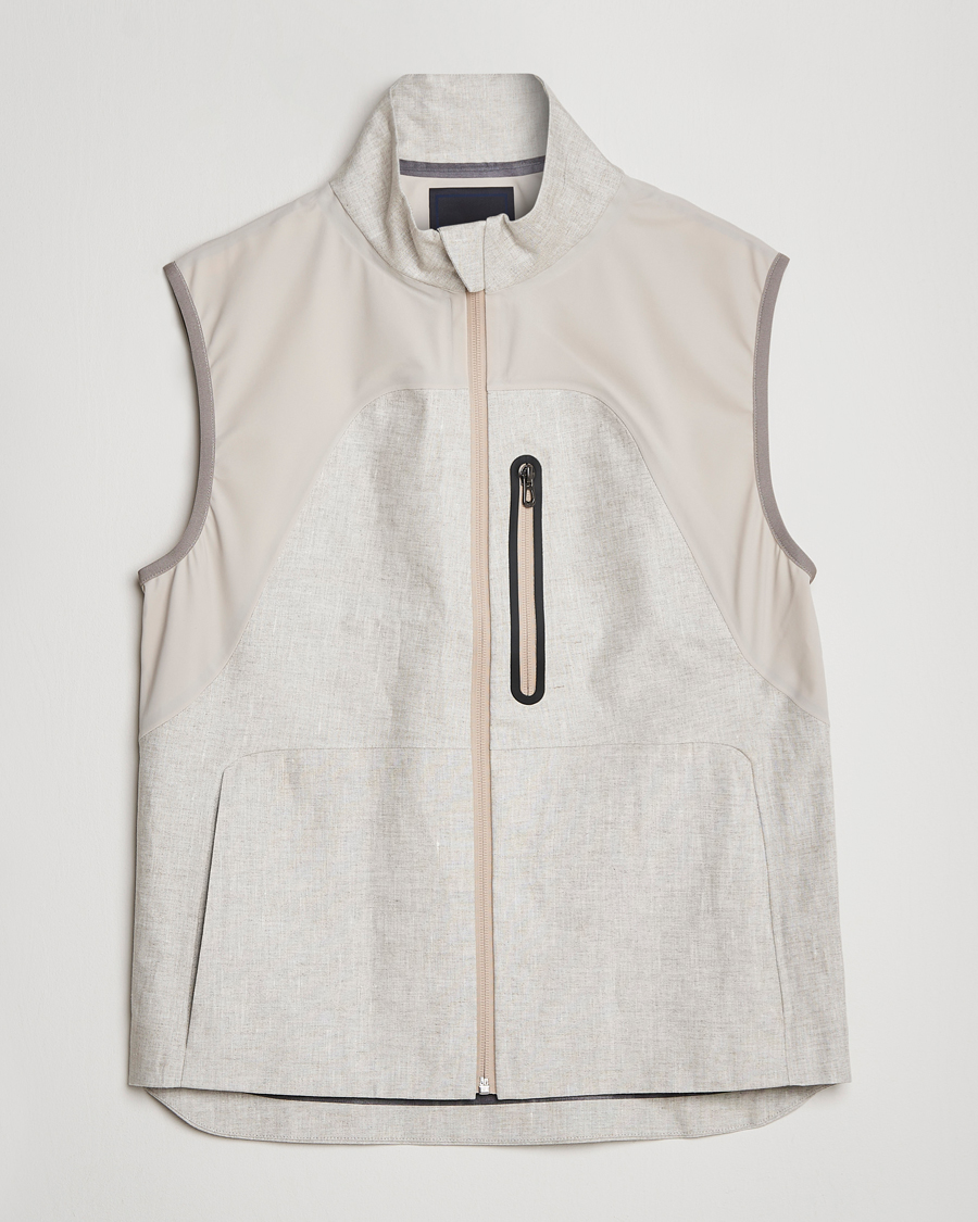 Mies | Ulkoliivit | SEASE | V-8 Linen Gilet Light Beige