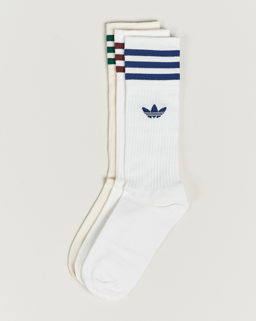 Mies | Alusvaatteet | adidas Originals | 3-Pack Solid Crew Sock White