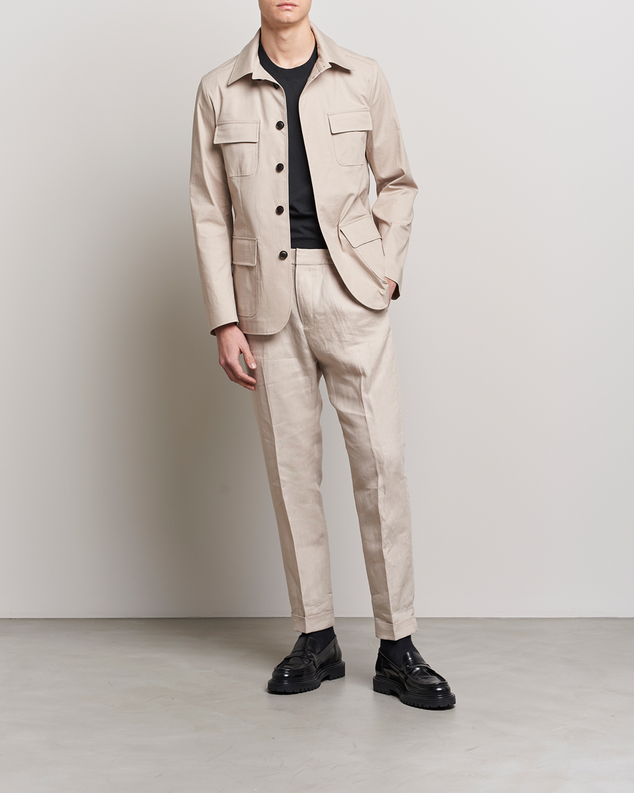 Mies | Takit | Tiger of Sweden | Jora Cotton Linen Jacket Cream Sand