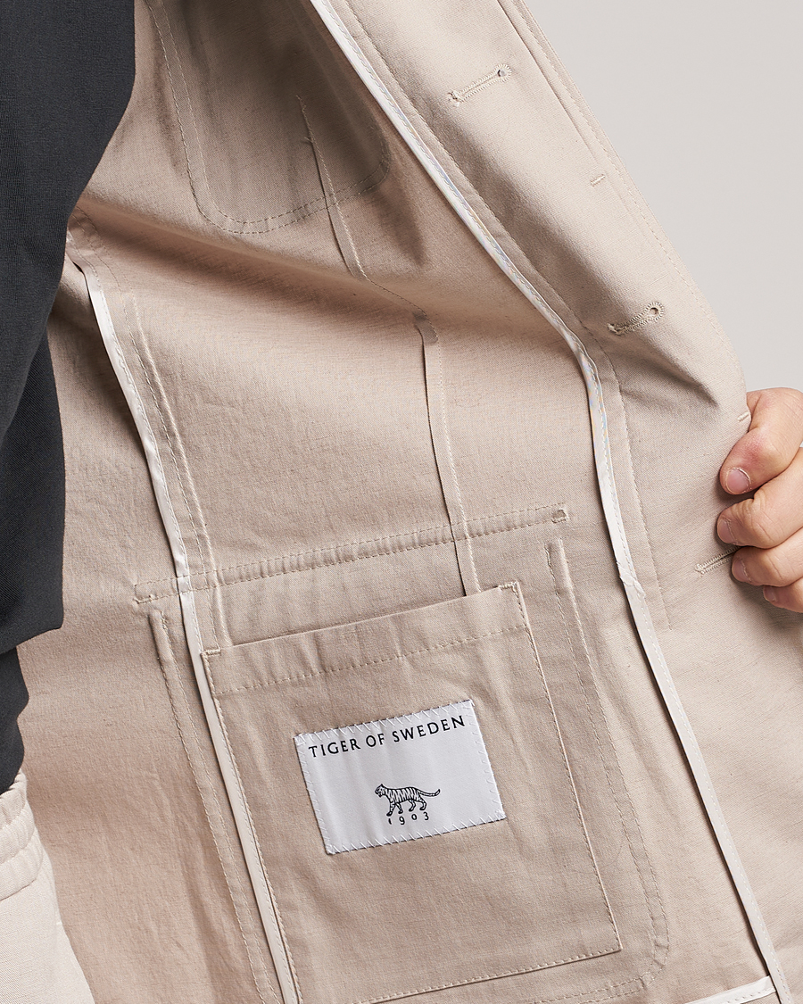 Mies | Takit | Tiger of Sweden | Jora Cotton Linen Jacket Cream Sand