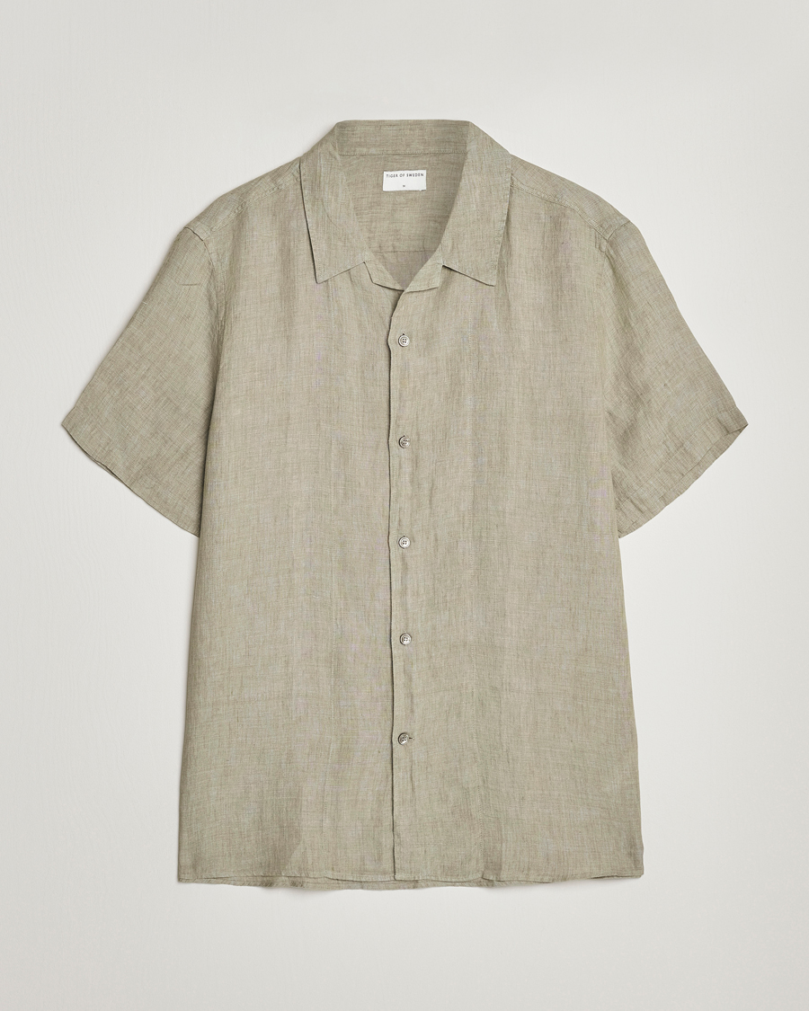 Mies | Kauluspaidat | Tiger of Sweden | Riccerdo Linen Shirt Shadow