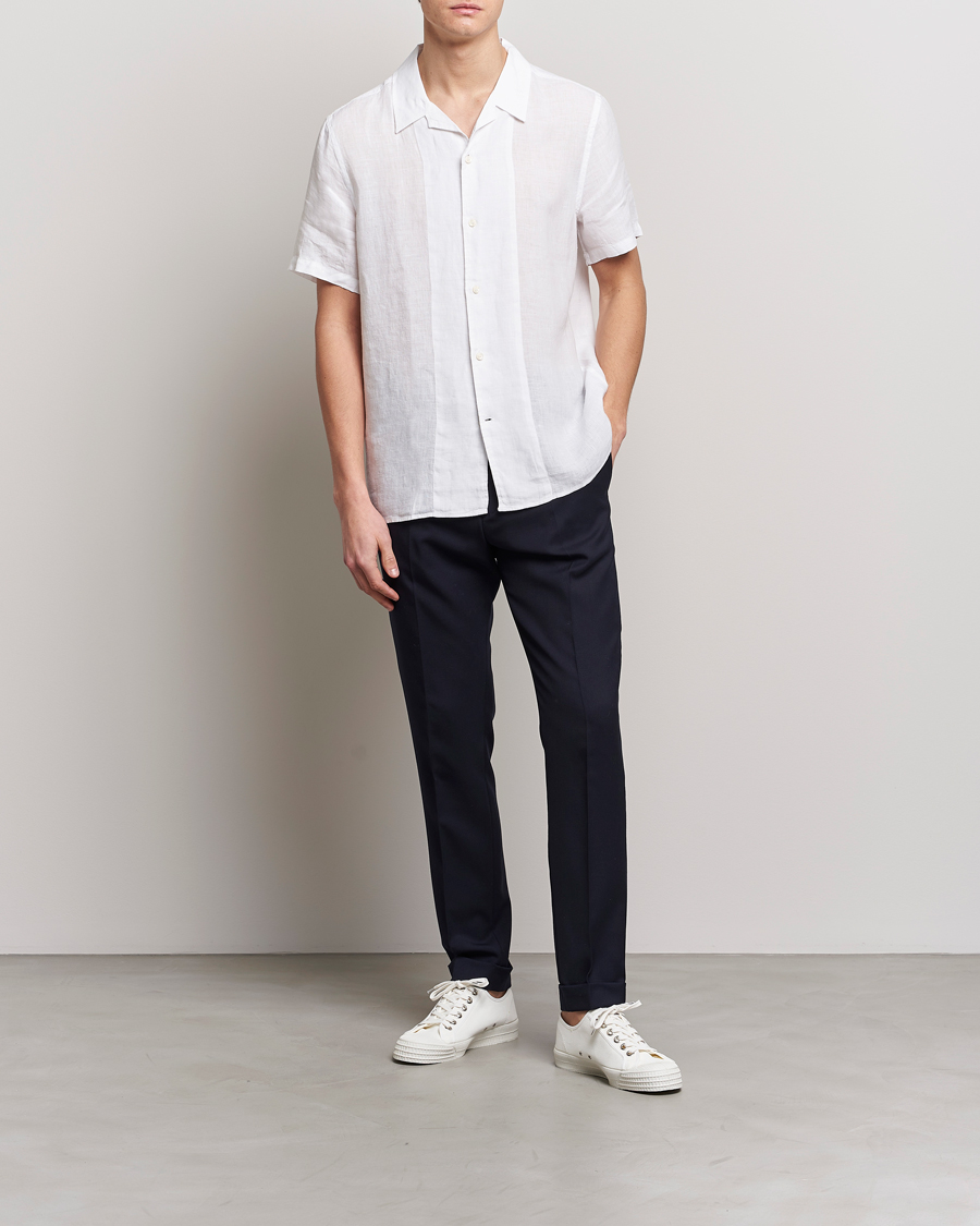 Mies | Kauluspaidat | Tiger of Sweden | Riccerdo Linen Shirt Pure White