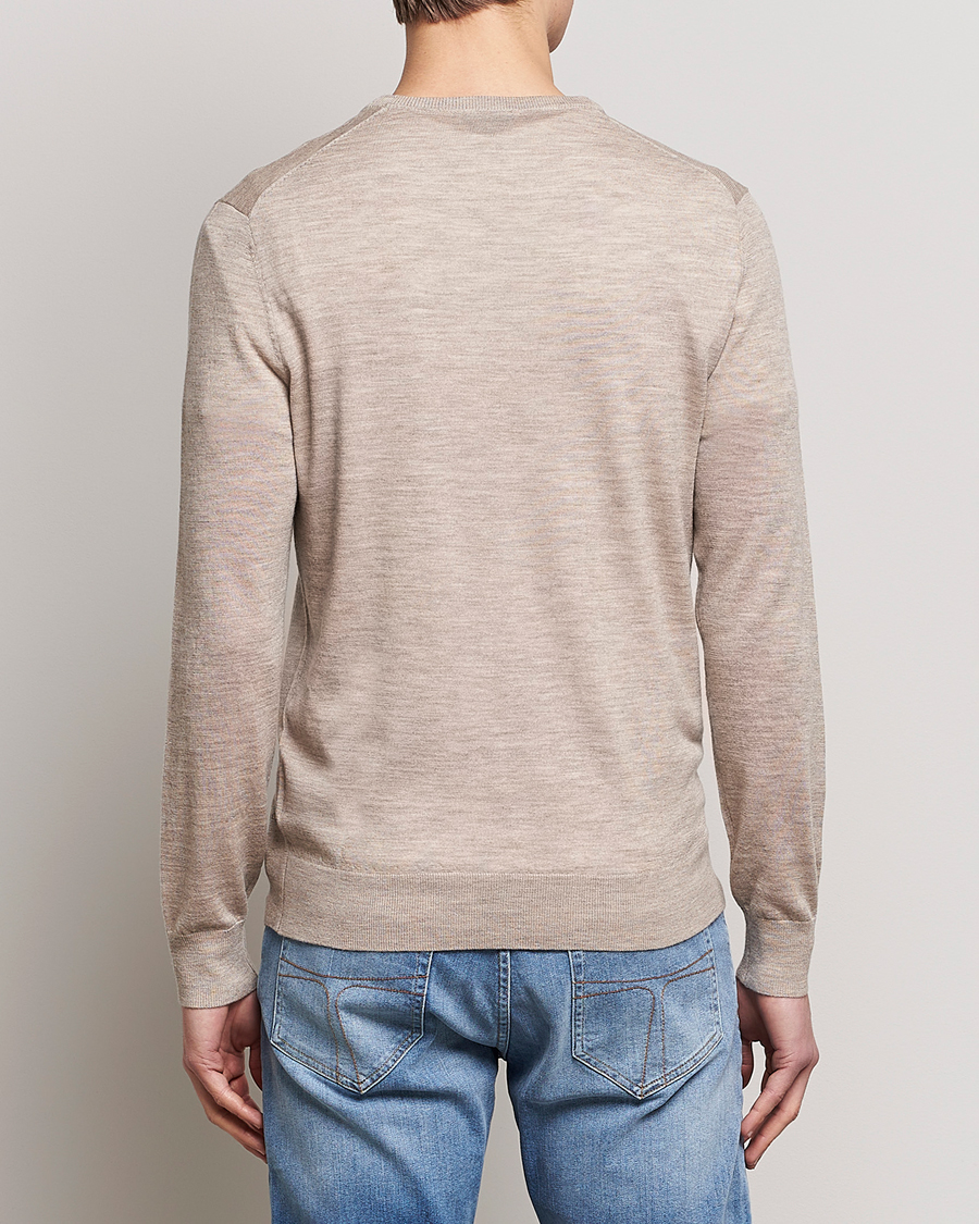 Mies | Puserot | Tiger of Sweden | Nichols Extra Fine Merino Crew Neck Beige Melange