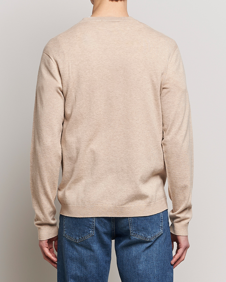 Mies | Puserot | Tiger of Sweden | Pernell Extra Fine Merino V-Neck Beige Melange