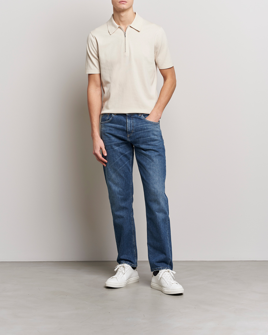 Mies | Pikeet | Tiger of Sweden | Orbit Cotton Half Zip Light Ivory