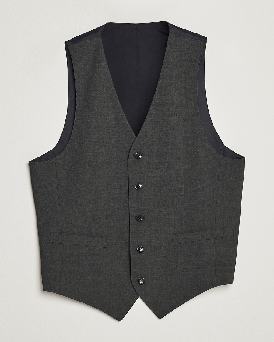Mies |  | Tiger of Sweden | Wayde Wool Travel Waistcoat Olive Extreme