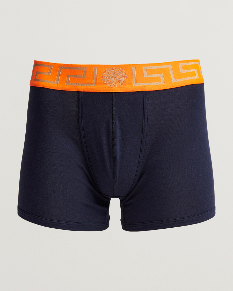 Mies | Alusvaatteet | Versace | Greca Boxer Briefs Navy/Orange