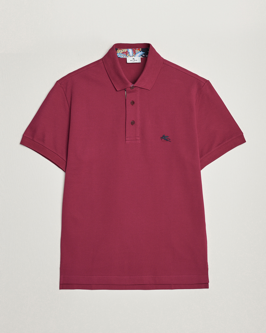 Mies | Pikeet | Etro | Short Sleeve Contrast Paisley Polo Rosa