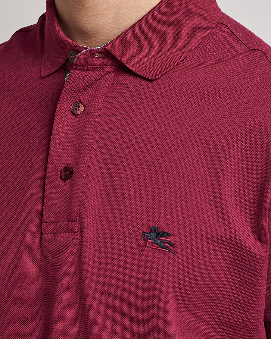 Mies | Pikeet | Etro | Short Sleeve Contrast Paisley Polo Rosa