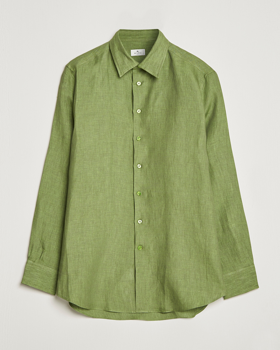 Mies | Kauluspaidat | Etro | Linen Sport Shirt Green