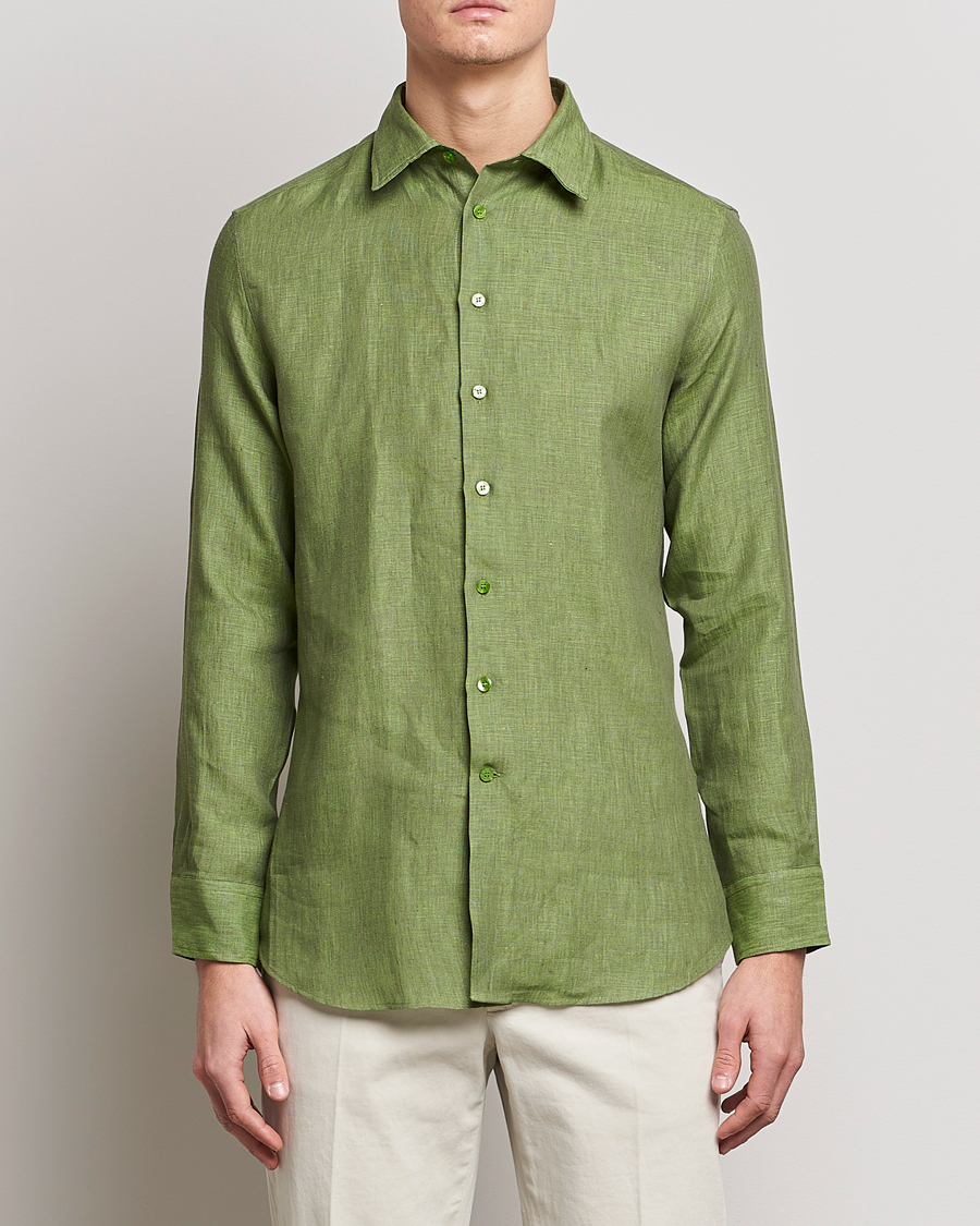 Mies |  | Etro | Linen Sport Shirt Green