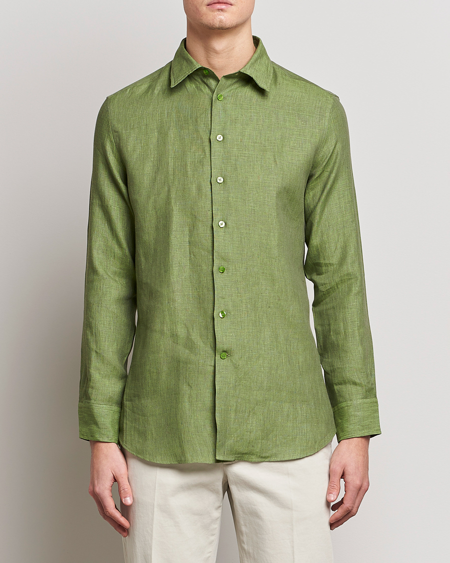 Mies | Kauluspaidat | Etro | Linen Sport Shirt Green