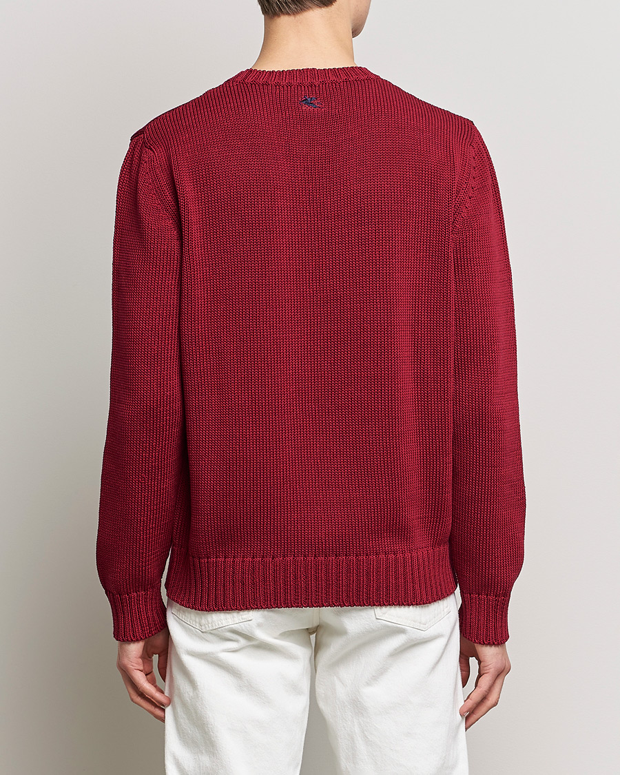 Mies | Puserot | Etro | Heavy Knit Cotton Pullover Burgundy
