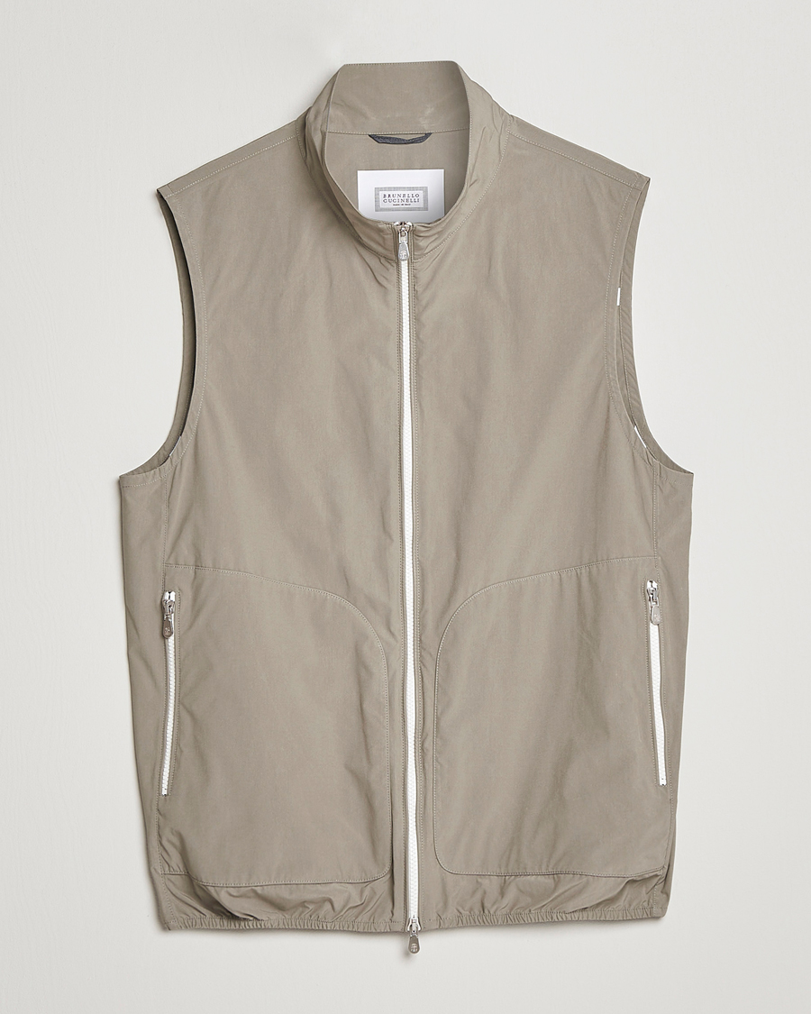 Mies | Ulkoliivit | Brunello Cucinelli | Lightweight Nylon Gilet Olive