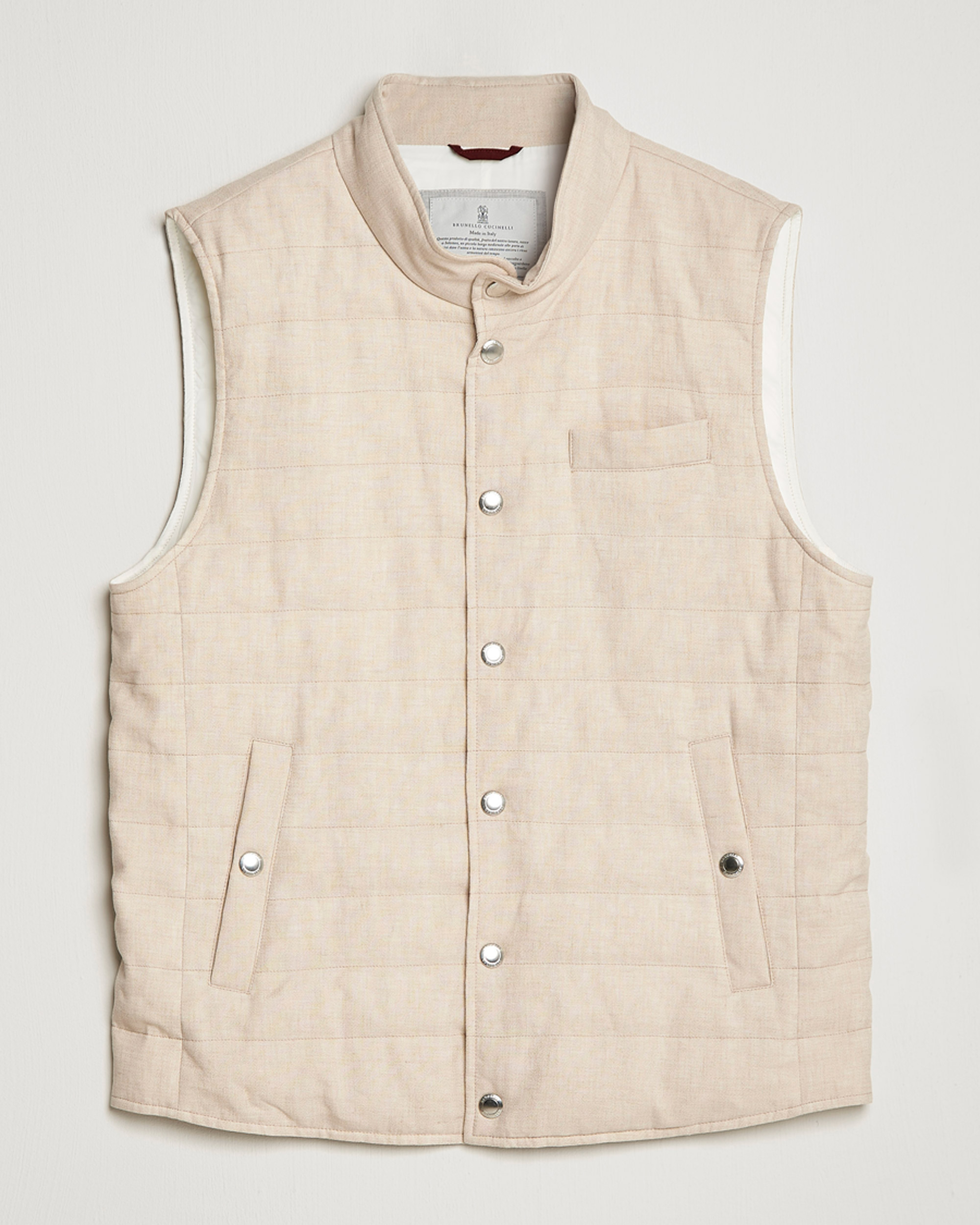 Mies | Ulkoliivit | Brunello Cucinelli | Cotton/Linen Gilet Light Beige