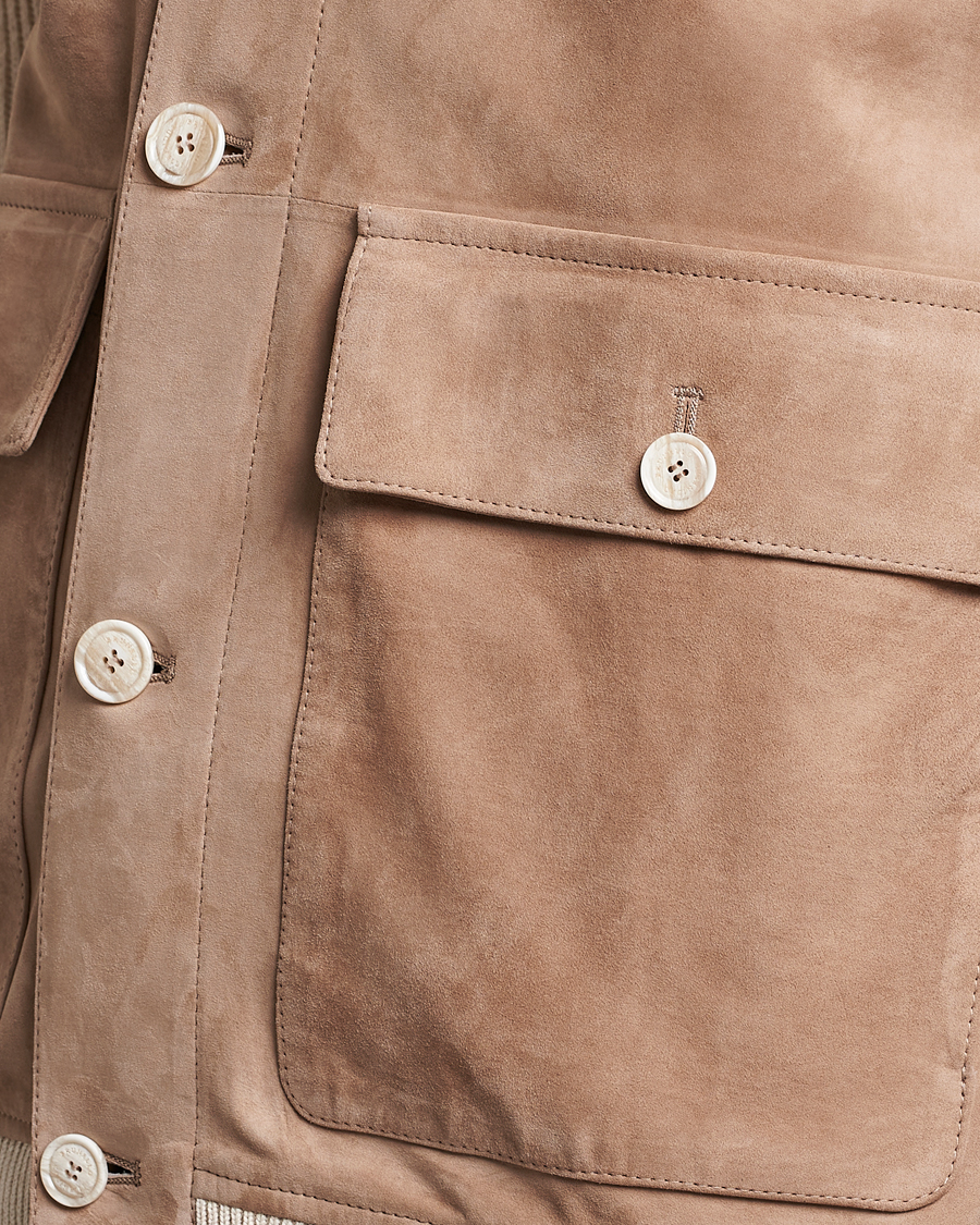 Mies | Takit | Brunello Cucinelli | Suede Knit Bomber Jacket Beige Suede