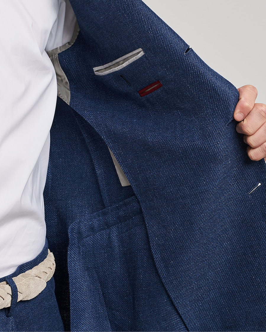 Mies | Puvut | Brunello Cucinelli | Linen/Silk Suit Royal Blue