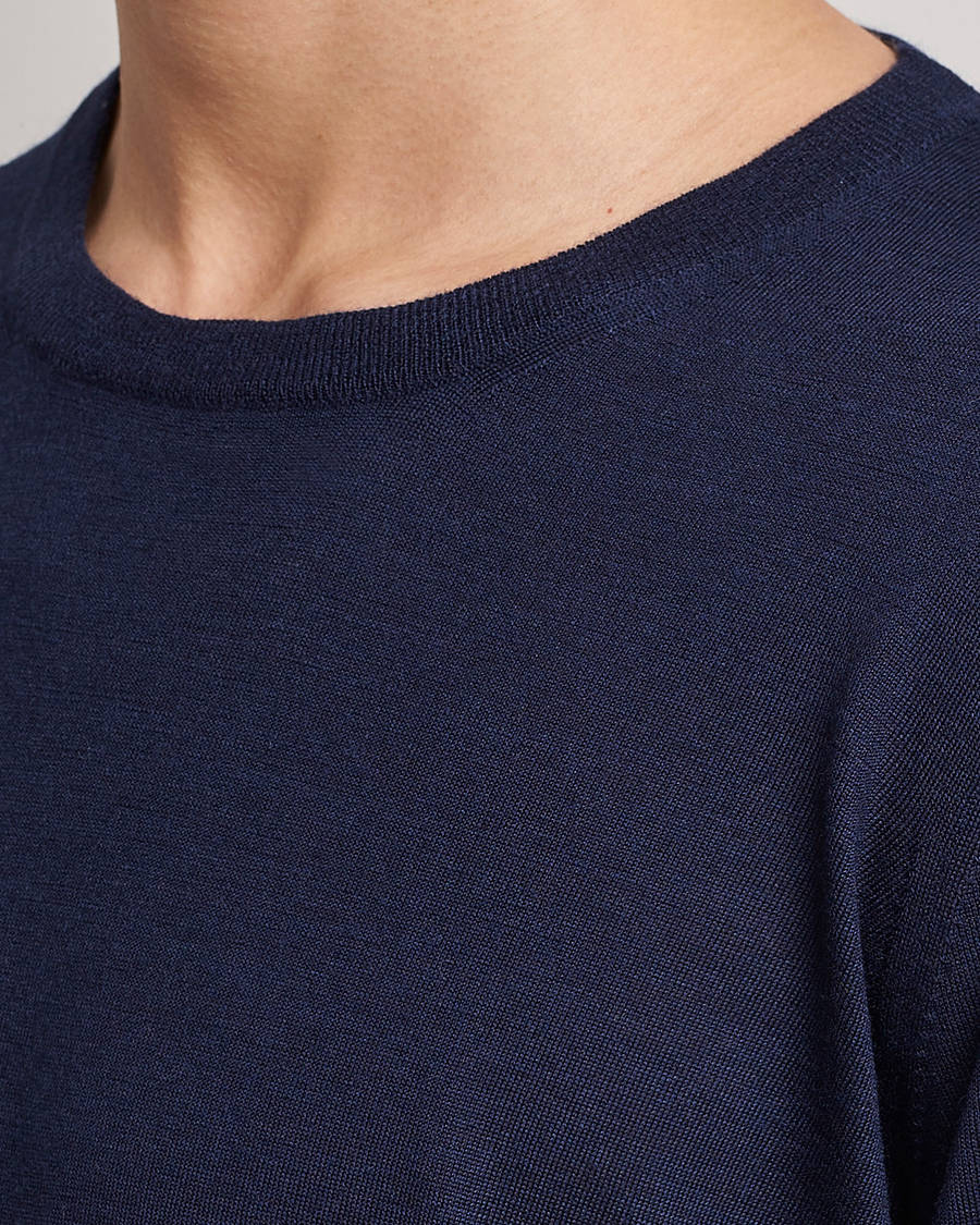 Mies | Puserot | Brunello Cucinelli | Cashmere/Wool Crew Neck Sweater Navy