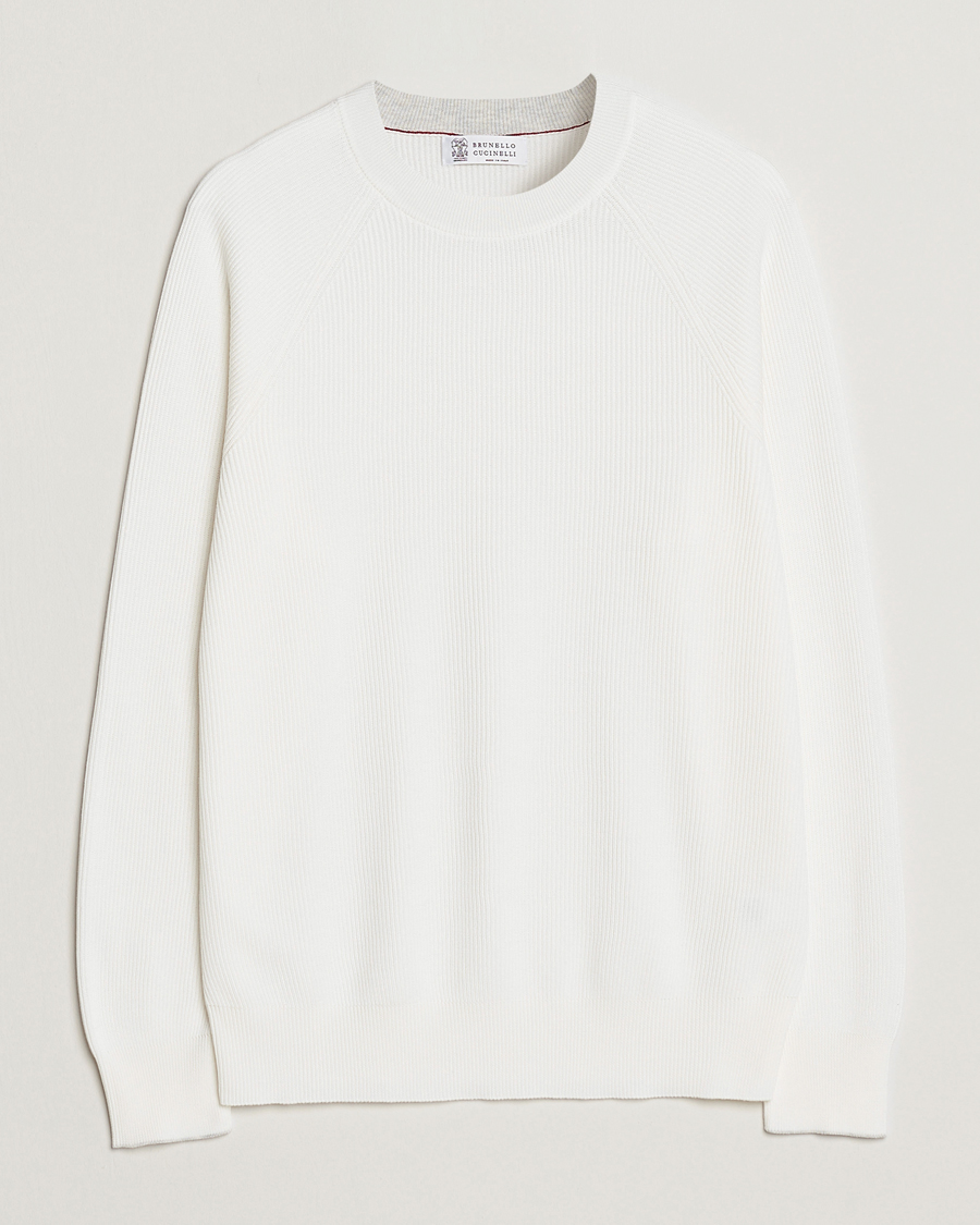 Mies | Puserot | Brunello Cucinelli | Rib Stitch Crew Neck Sweater Panama